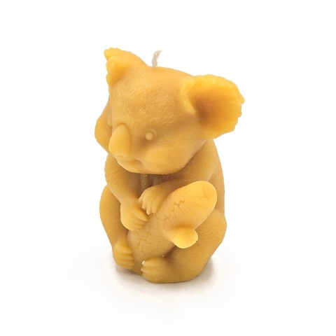 Koala na Gałęzi - świeca z wosku pszczelego