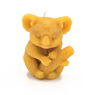 Koala na Gałęzi - świeca z wosku pszczelego